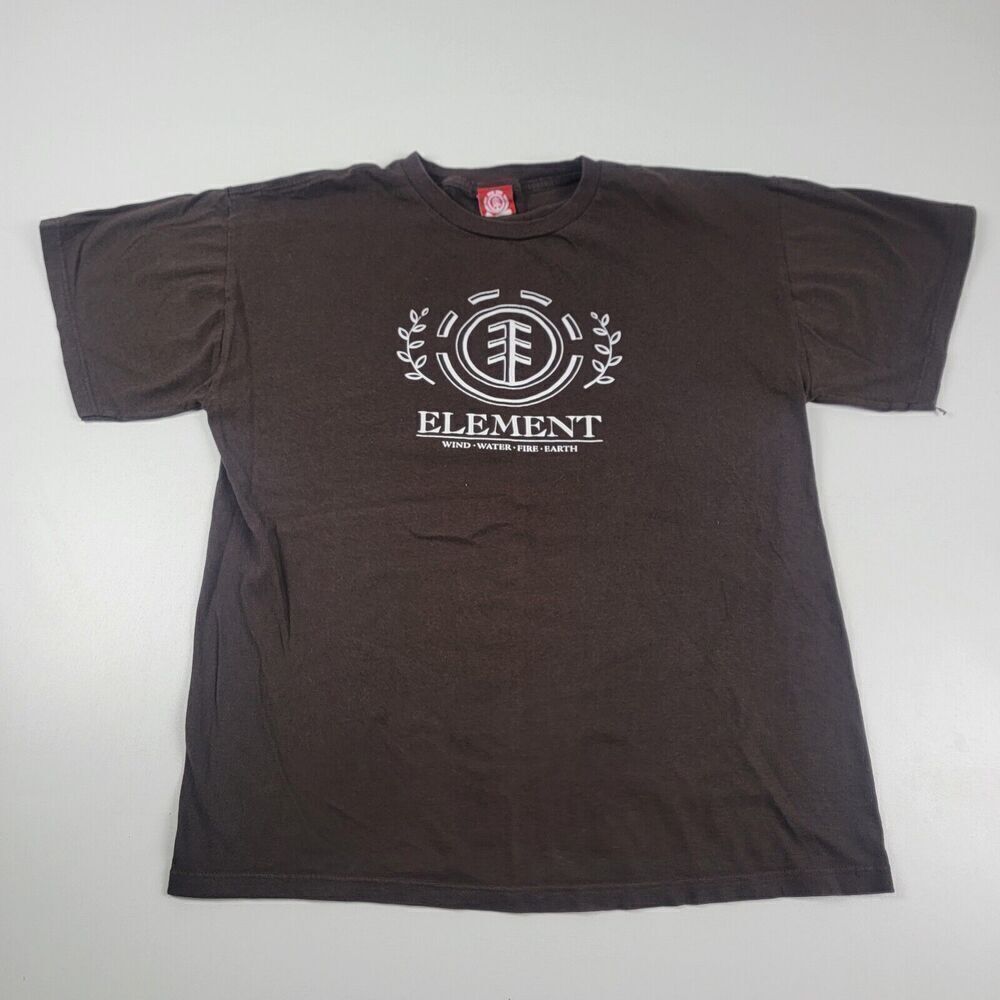 Vintage Y2K Element‎ Wind Water Fire Earth Skateboard Shirt Large USA Distressed